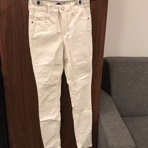 White ribbed corduroy skinny jeans
